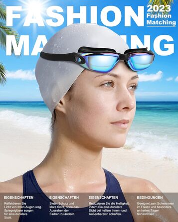 Окуляри для плавання Zerhunt для чоловіків, жінок, дітей. Антизапарні, з захистом від УФ. Окуляри для дайвінгу та водного спорту. Подарунок для чоловіків, жінок, дівчаток та хлопчиків 10+