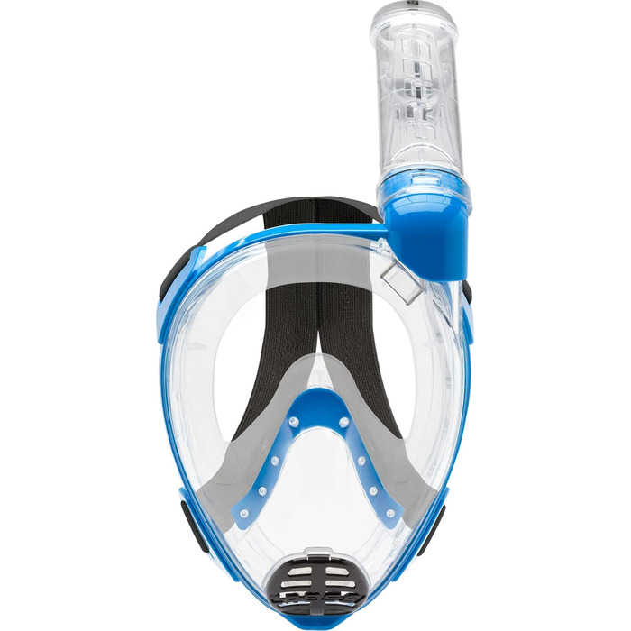 Маска для снорклінгу CRESSI Baron Full Face (S/M, Прозора/Синя) з клапаном та трубкою