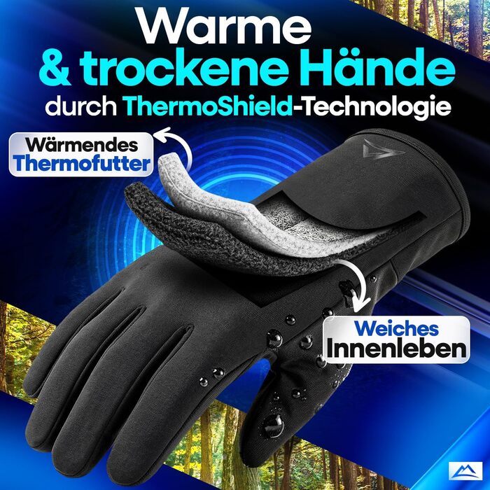 Велосипедні рукавички Nextcover® Winter з ThermoShield 2.0 для чоловіків та жінок, розмір S-XXL. Теплі та водонепроникні зимові рукавички для велосипеда.