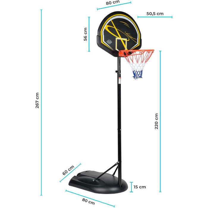 Захисний обруч для баскетбольного кільця BUMBER E-Giant Miami, сірий/чорний, унісекс, дитячий