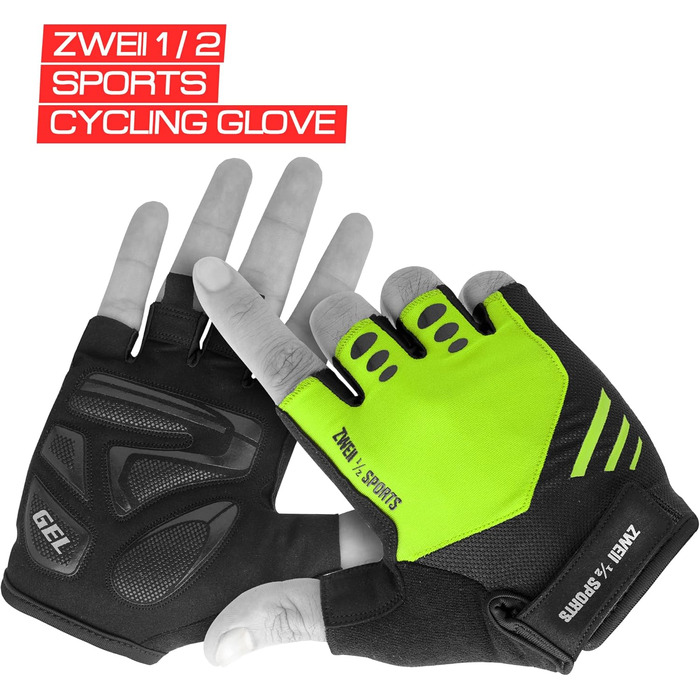 Велосипедні рукавички для чоловіків та жінок, напівпальцеві, дихаючі, літні, для їзди, фітнесу, з гелевою підкладкою, антиковзаючі, для MTB, тренувань, зелені, M