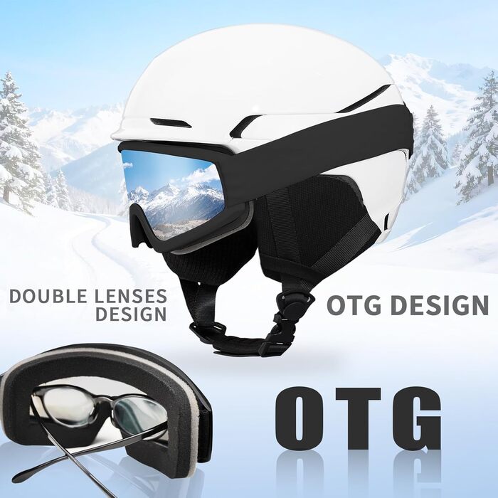 Шкільний комплект: сноубордний шолом з маскою та окулярами DXH811, унісекс, знімні навушники, регульований, для сноубордингу та катання на лижах