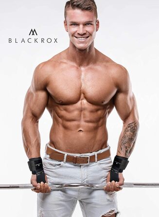 BLACKROX гачки для тяги V1 для пауерліфтингу, бодібілдингу, 2 шт, металеві гачки з м'якою фіксацією на зап'ястя, для важкої атлетики та кросфіту, чорні