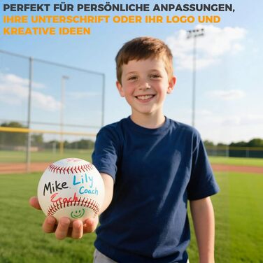 Професійні бейсбольні м'ячі 9 дюймів, ручна робота, дерев'яний/гумовий керн, для дорослих та юнаків, 3 шт.