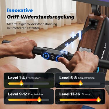 Гребний тренажер MERACH R15B3 з APP, складаний, тихий, з розширеними направляючими