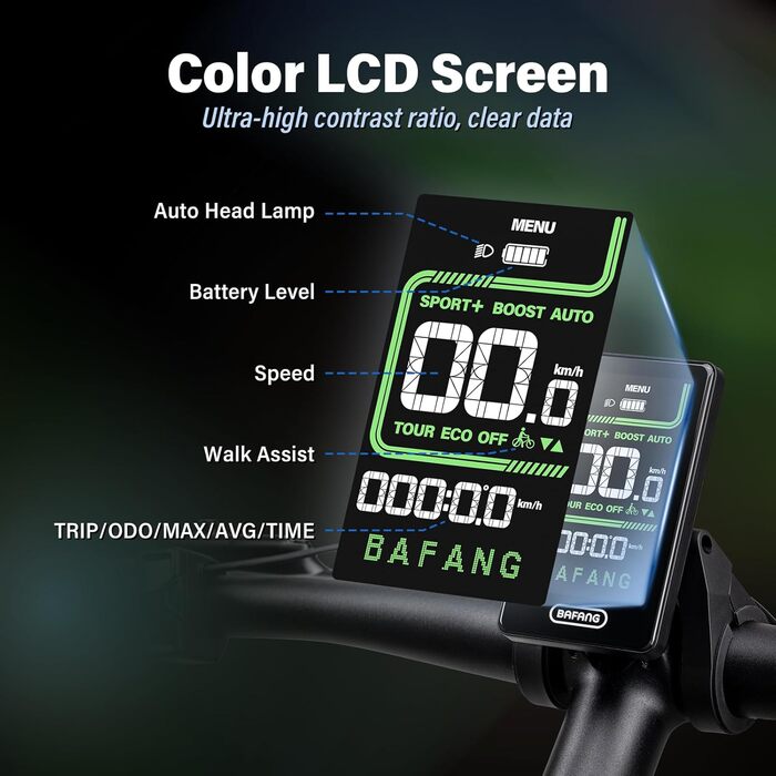 Дисплей BAFANG для електровелосипеда з CAN для моторів M620, M600, M560, M510, M420, велосипедний комп'ютер з підтримкою 0-9 PAS, CAN-протокол