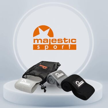 Набір еластичних гумок для сідниць Majestic Sport (3 рівня, 3 дизайни), чорний, темно-сірий, сірий