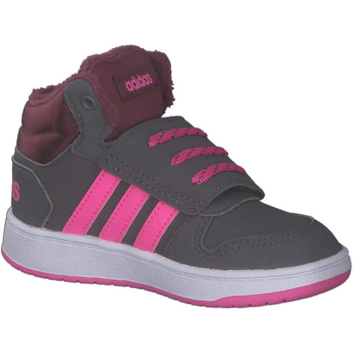 Кросівки Adidas Hoops Mid 2.0 для дітей (22 EU, сірий, рожевий, чорний)