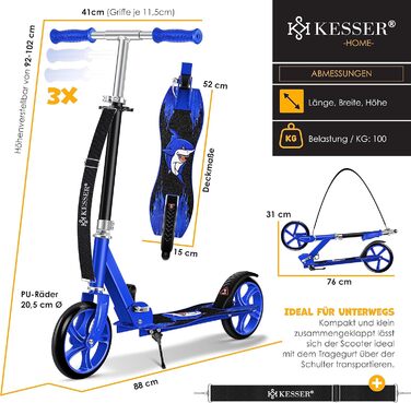 Дитячий самокат KESSER® для міста, трюковий роллер