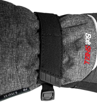 Дитячі гірськолижні рукавички Reusch Softshell, водонепроникні та вітрозахисні (чорно-сірі, розмір 6.5)