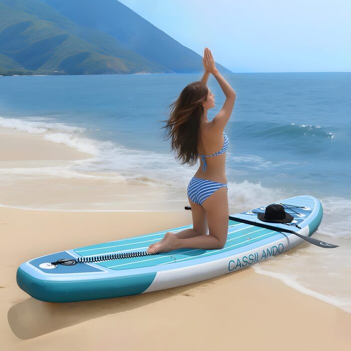 Надувний SUP дошка CASSILANDO Stand Up Paddle Board 335см з аксесуарами та сумкою для перенесення. Підходить для йоги, риболовлі, серфінгу, для дорослих та підлітків.