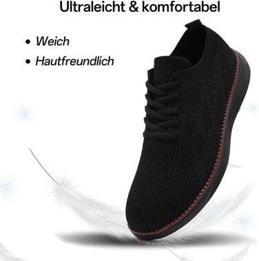 Чоловічі бігові кросівки: спортивне взуття, повсякденне взуття на плоскій підошві, чорного кольору, розмір 45 EU