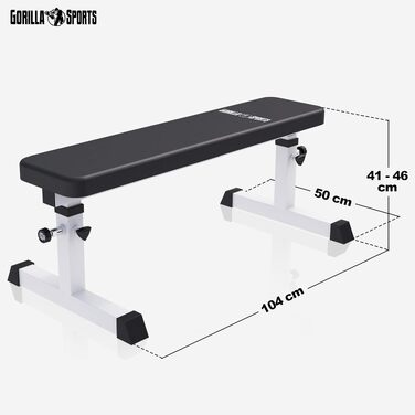 Регульована лава для жиму Gorilla Sports, 4 рівні висоти, до 200 кг, сталева рама, біла
