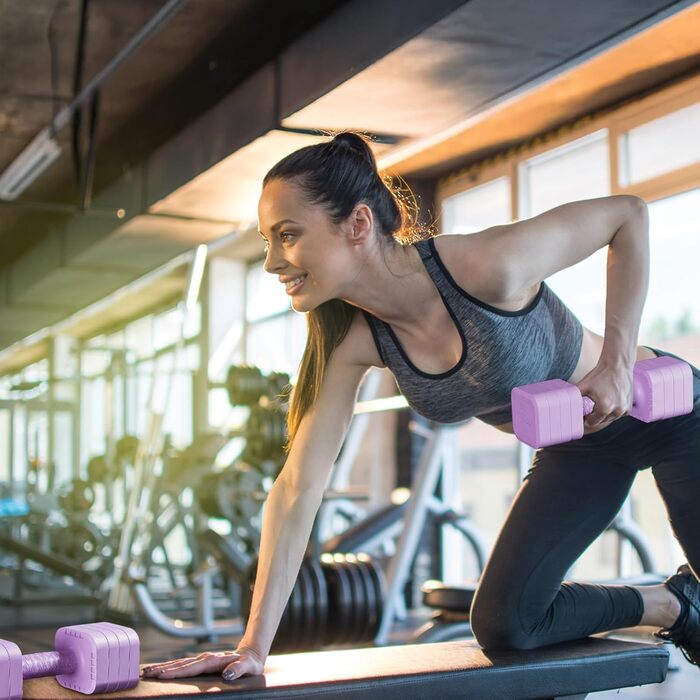 Набір гантелей Dripex регульовані 5 кг x2, з набором дисків 0,5 кг/0,25 кг (фіолетовий)