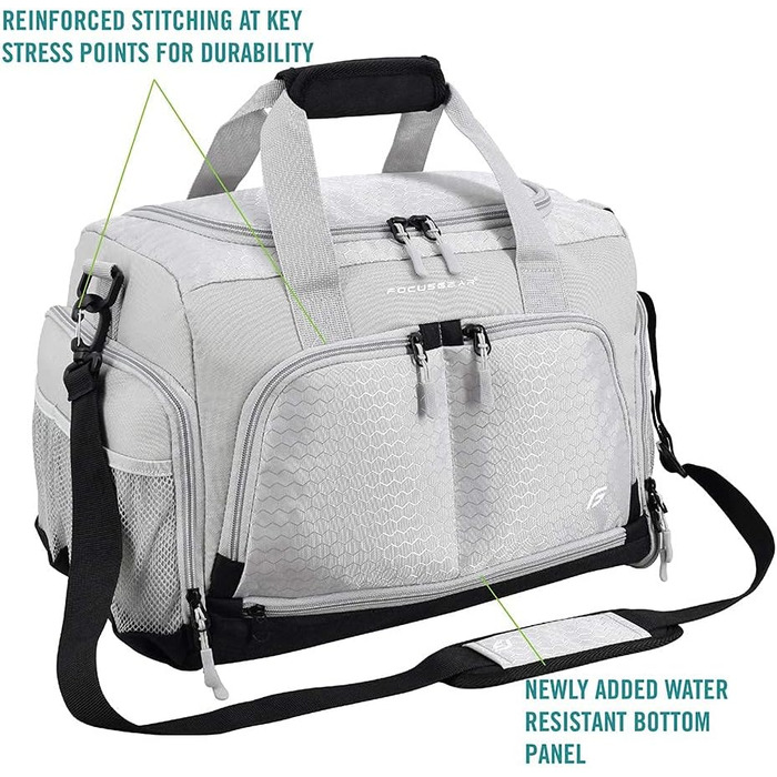 Спортивна сумка FocusGear Ultimate Gym Bag 2.0, водовідштовхувальна, 10 відділень, середня, зелена, 29,8×26,7×50,8 см