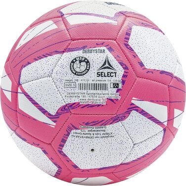 М'яч для вуличного футболу Derbystar Street Soccer, розмір 5, біло-рожевий, для відпочинку, 5 яскравих кольорів