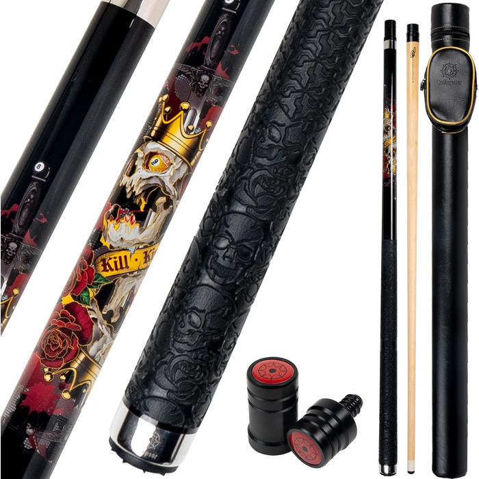 Професійний більярдний кий Collapsar CBP з чохлом, 13 мм наконечник, 147,3 см, 2-секційний, 538,6–595,3 г, 19 ounce, комплект