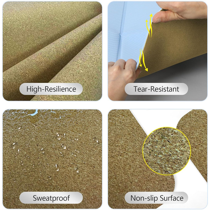 Килимок для йоги Enssy Reise, складаний, компактний, 173x61 см, 0.4 см, з сумкою, легкий дизайн для пілатесу (Kork-Lotus Centerline 2)