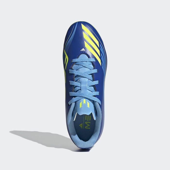Дитячі футбольні бутси adidas F50 Messi Club для гри на твердих та багатоповерххових поверхнях (36.5 EU, Синьо-жовті)
