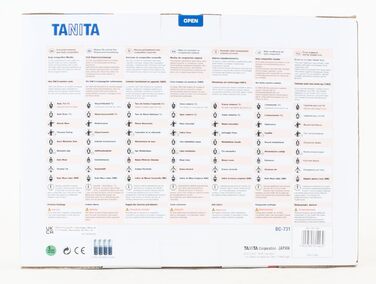 Вага-аналізатор складу тіла TANITA BC-731, скляна, 10 вимірювань, біла, з великим LCD-дисплеєм