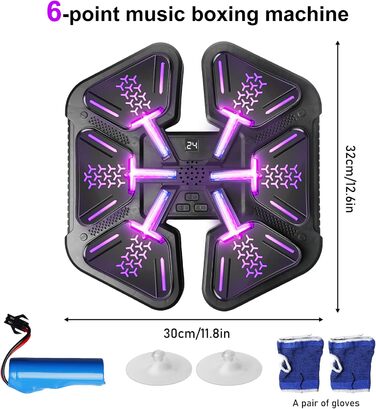 Музична боксерська машина з рукавичками, 9 режимів швидкості та лічильник, для тренувань, зняття стресу та розваг
