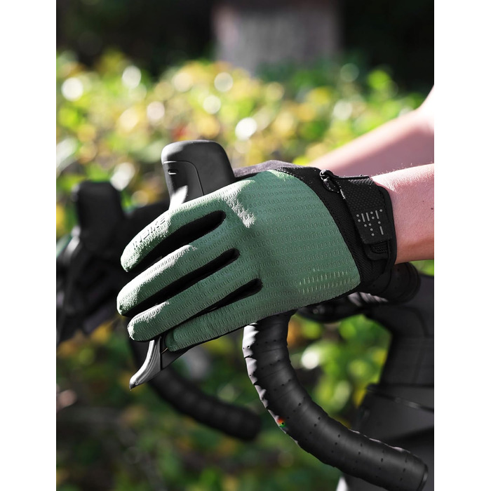 Велосипедні рукавички INBIKE для чоловіків, 2 пальці, сенсорний екран, ударостійкі, дихаючі, IHC406 (зелені, S)