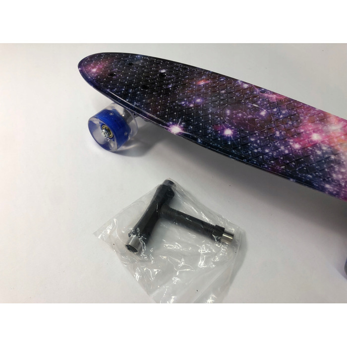 Пенні-борд MalPlay Fiszka, рожевий, 56 см, світлодіодні колеса LED, підшипники ABEC-7