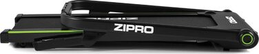 Бігова доріжка ZIPRO Jogger для дому, електрична, складана, LED-дисплей, вимірювання пульсу, 12 програм тренувань, тримач для смартфона, колеса для транспортування, мотор 1,5 к.с., швидкість 1-16 км/год