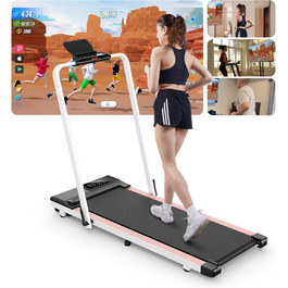 Lacuffy Біговий тренажер для дому, складаний, Walking Pad з нахилом 6%, велика площа для бігу 112 * 42 см, вантажопідйомність 158 кг, для високих людей