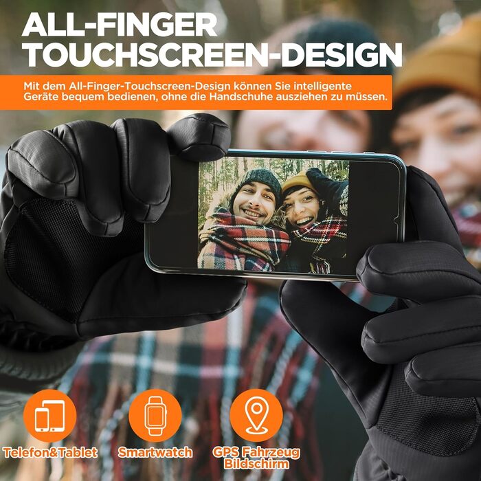 Зимові рукавички Rivmount RG802 Black: водонепроникні, теплі, для катання на лижах, велосипеді, мотоциклі та повсякденного використання