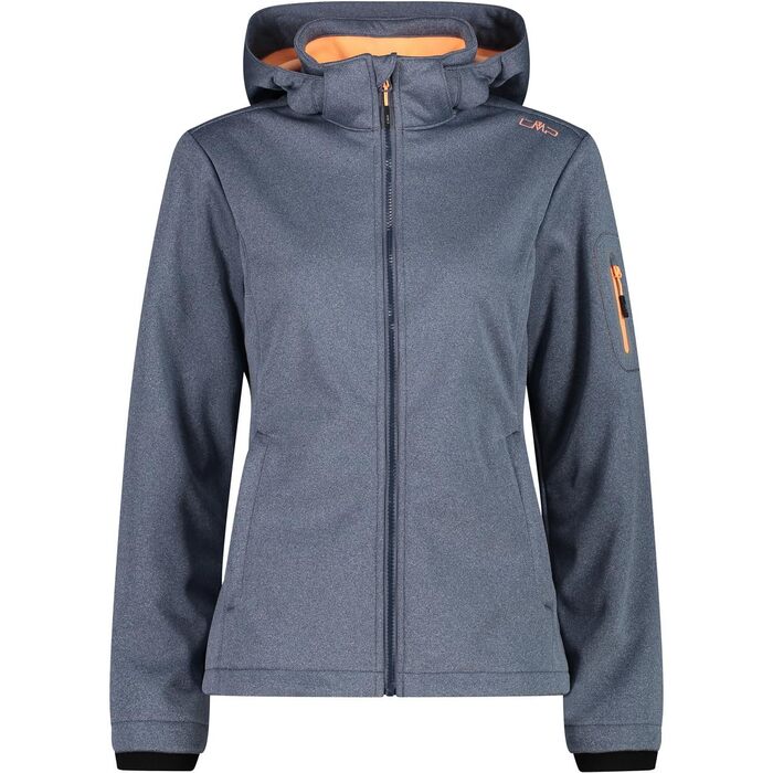 Жіноча куртка-софтшелл CMP з капюшоном та блискавкою Windstopper, темно-сіра, розмір 38