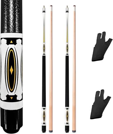 RAYNA GAMES Більярдний кий: комплект 2 кия, 58 дюймів, канадський клен, для дорослих, з нержавіючою сталею, для ентузіастів більярду