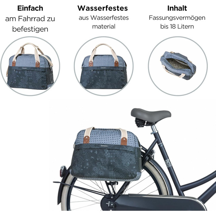 Велосипедний кошик Basil Classic Carry All Klickfix, 16 л, чорний, універсальний