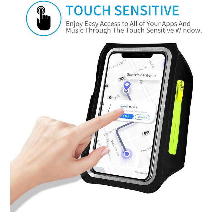 Спортивний браслет для телефону Haissky з кишенькою для навушників - сірий (до 6.9 дюймів)