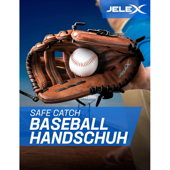 JELEX бейсбольна рукавиця Safe Catch із штучної шкіри, м'яка підкладка, для лівої руки, для правші, 12 дюймів, чорна