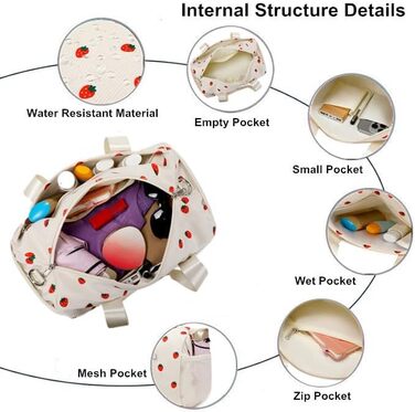Сумка для балету для дівчаток, танцювальна сумка, дитяча сумка з дизайном полуниці, спортивна сумка для дівчаток, дитяча сумочка