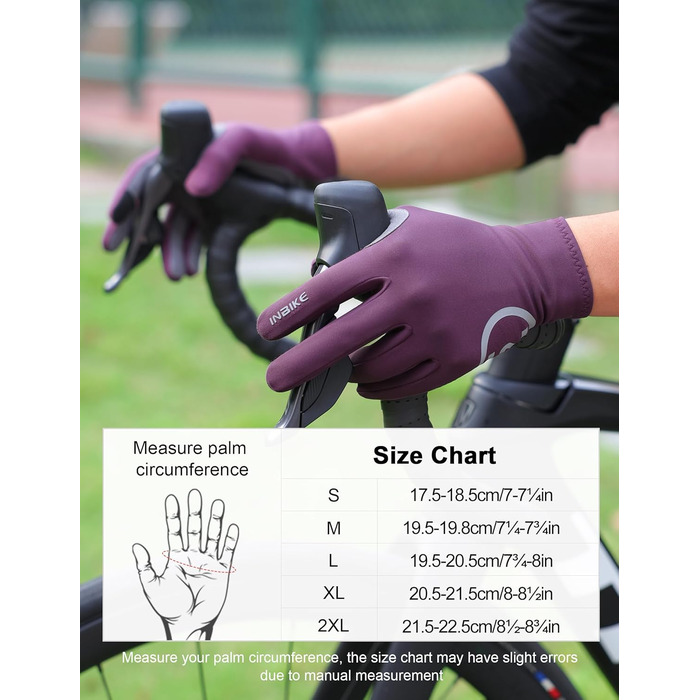 Велосипедні рукавички Inbike зимові MTB, 2 пальці, сенсорний екран, теплі, вітронепроникні, дихаючі, антиковзаючі, для катання на велосипеді, лижах, сноуборді, відпочинку IHC701 (фіолетовий, M)