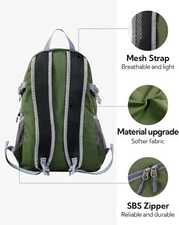 WATERFLY ультралегкий складаний рюкзак 20 л для походів, міський рюкзак для чоловіків та жінок, водонепроникний, для туризму, спорту, подорожей