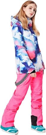 Комплект зимового одягу HOTIAN Daen: водонепроникний, вітронепроникний, для катання на лижах, сноуборді та туризму (XS, 3white+black)