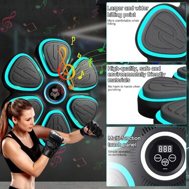 Музична боксерська машина з LED-підсвіткою та рукавичками для дому та фітнесу