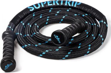 Стрибкове канат Supertrip Upgrade з вагою для дорослих, фітнес, 2-ге покоління, поворотні ручки на 360°, важке канат для тренування всього тіла, вага 1.45-1.54 кг, довжина 2.97 м