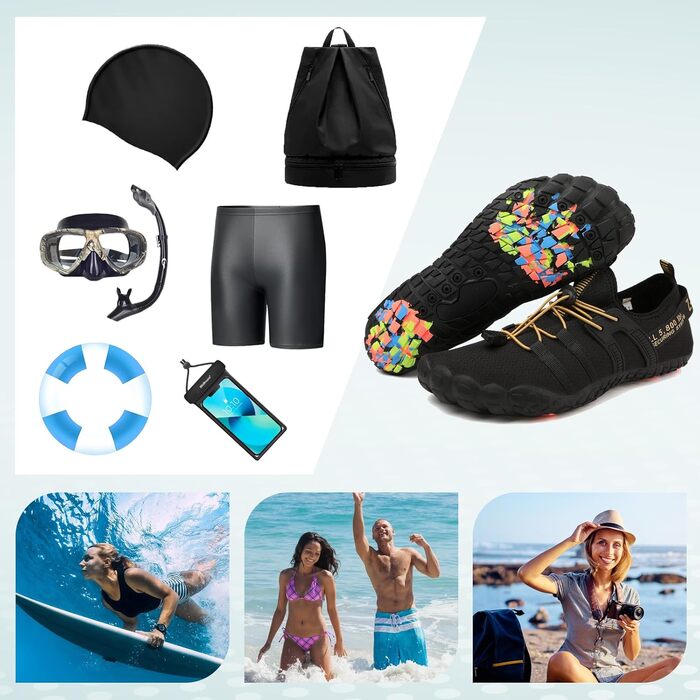 Шкарпетки-тапочки для плавання Ziitop: Шкарпетки для води для жінок та чоловіків, Шкарпетки для плавання, Шкарпетки для серфінгу, для йоги, туризму, басейну (36-46 EU)