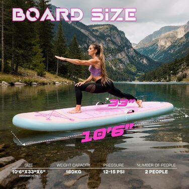 SUP дошка надувна Tuxedo Sailor 320 см, рожево-фіолетова, з аксесуарами для початківців та досвідчених райдерів