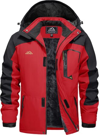 Чоловіча зимова куртка EKLENTSON: водонепроникна, вітронепроникна, з підкладкою, для туризму та активного відпочинку, 4 кишені, червона