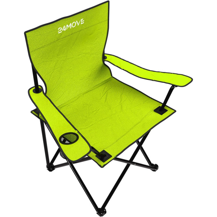 Складний стілець 24MOVE® для риболовлі, кемпінгу та відпочинку на природі - рибальський стілець, туристичний стілець, садова меблі, зелений
