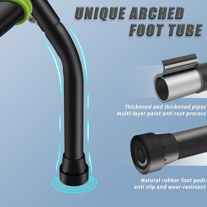 Трамплін для фітнесу 112 см, міні-трамплін для дому, з регульованою ручкою (3 положення), система пружин, до 150 кг, зелений