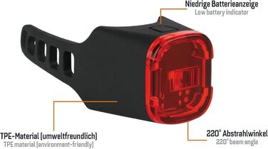 Набір велоліхтарів ADDVIEW, сертифікований StVZO, LED, IP65, водонепроникний - передній + задній ліхтар, USB Type-C, монтаж без інструментів, Twins