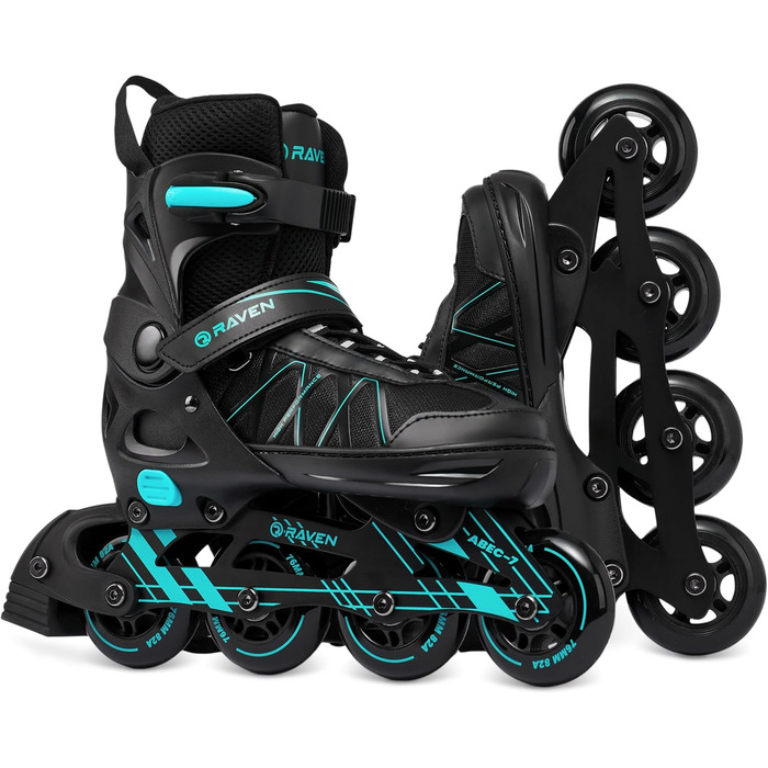Інлайнери роликові ковзани RAVEN Expert, дитячі та дорослі, регульовані (40-43, 25,5-28 см), колір м'ятний