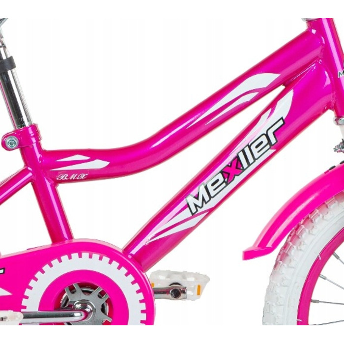 Дитячий велосипед Mexller BMX 16 дюймів, рожевий, для дівчинки, з кошиком