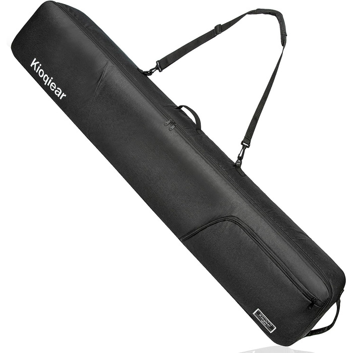 Чохол для сноуборда Kioqiear, посилений, з підкладкою, 165 см, чорний. Підходить для перевезення в літак, вміщує сноуборд, маску, рукавиці, черевики.
